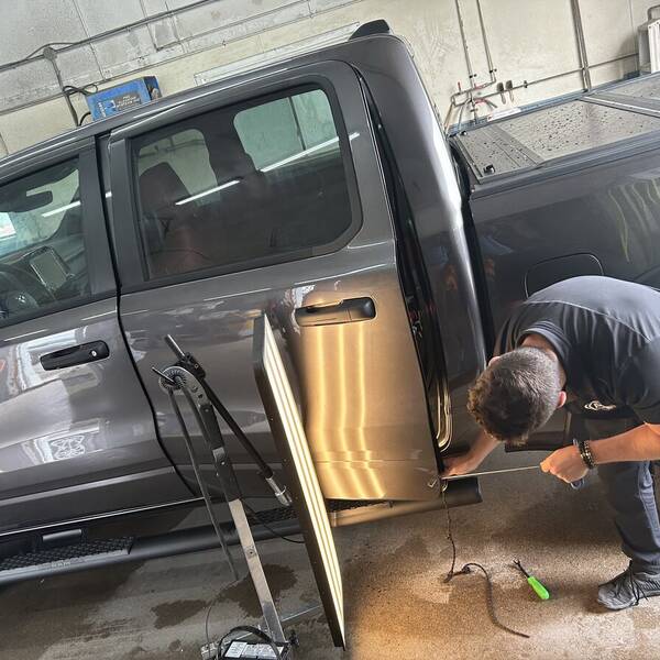 RAM truck paintless dent repair before and after — Premium Dent Repair Oshawa